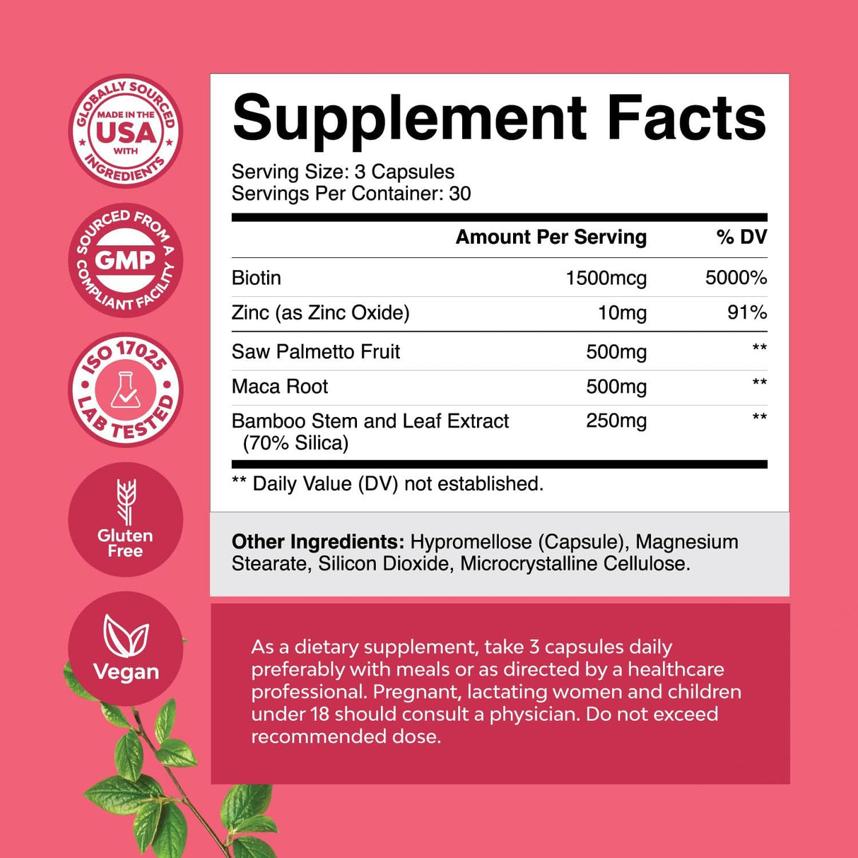 Vitaminas para el cabello Natures Craft