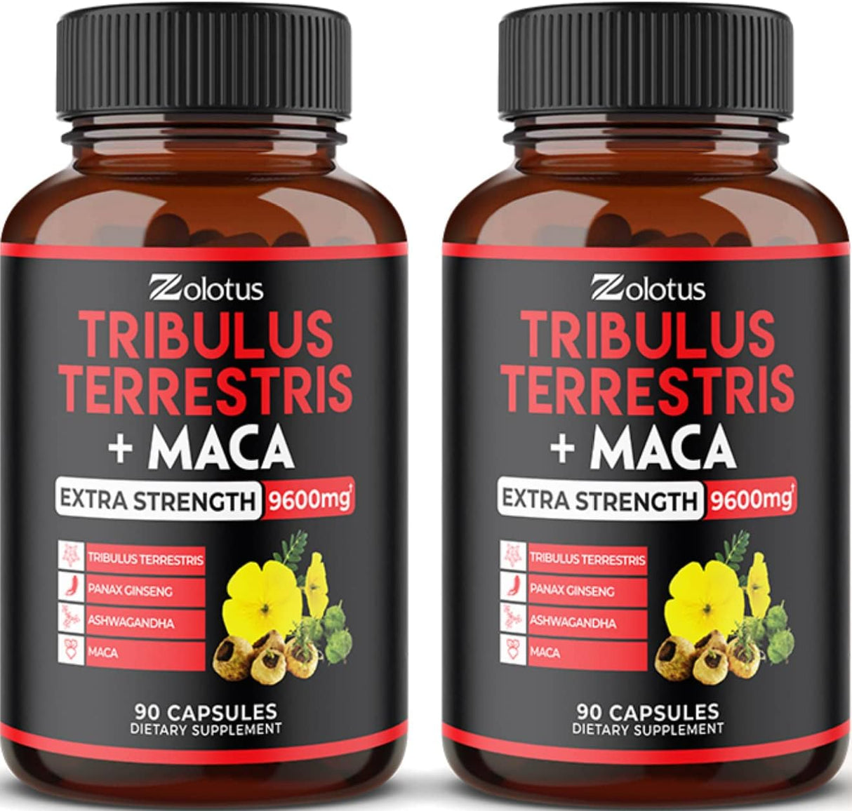 Suplementos 2 paquetes Premium Tribulus Terrestris + Maca
