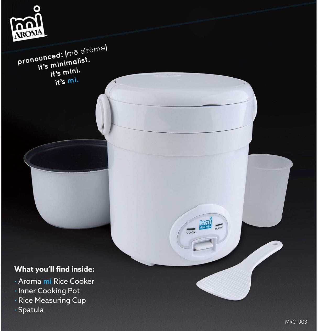 Arrocera Mini Digital 3 Tazas Aroma MRC-903D, Cocción Fresca