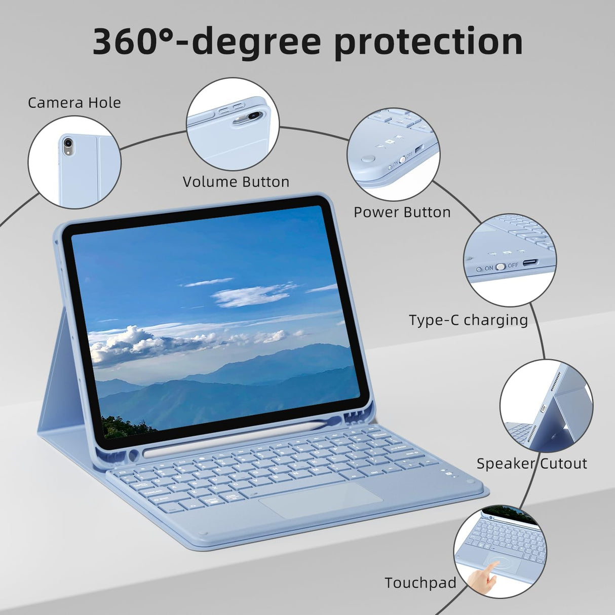 Funda teclado con touchpad para iPad Air 11 - Bluetooth, 6ta Gen