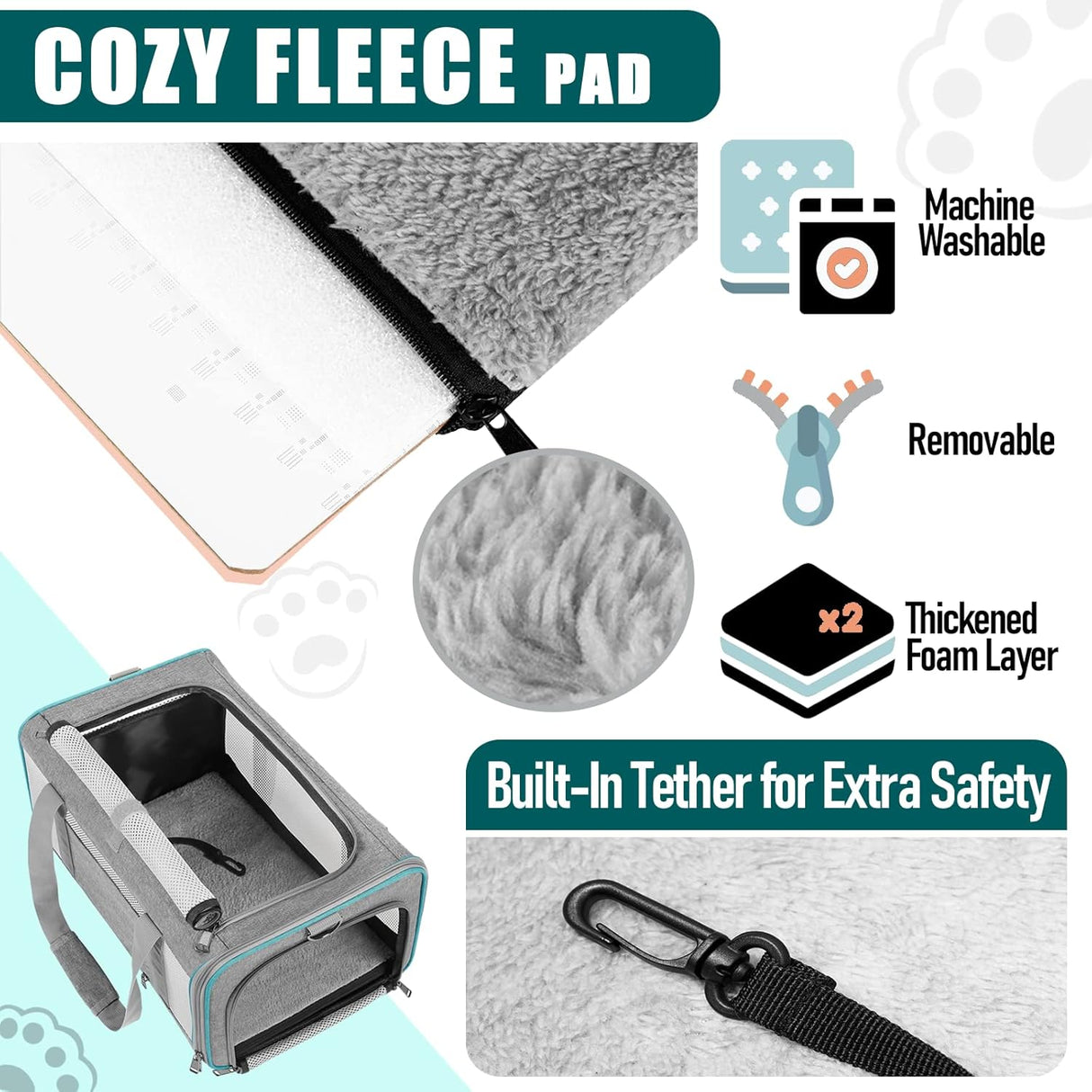 Transportador Suave para Gatos Grandes - Resistente y Colapsable