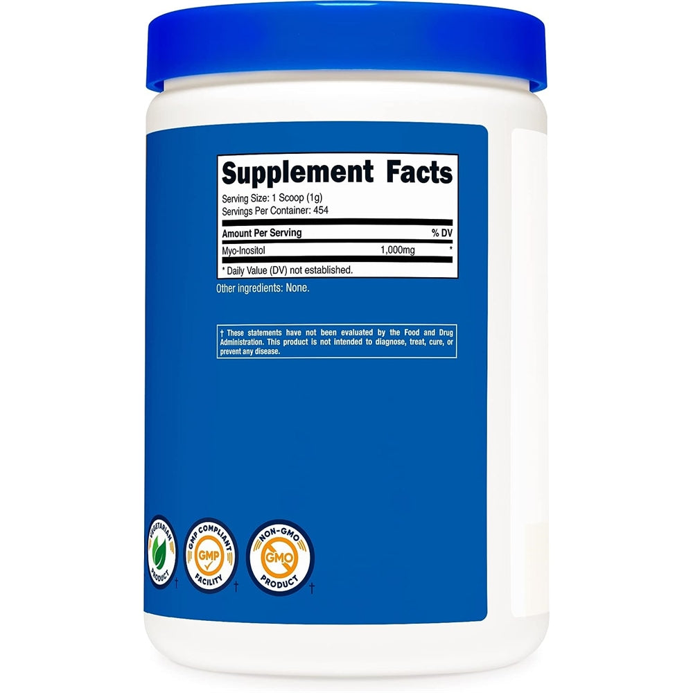 Suplementos Inositol en polvo 1 lb 454 gramos Sin gluten