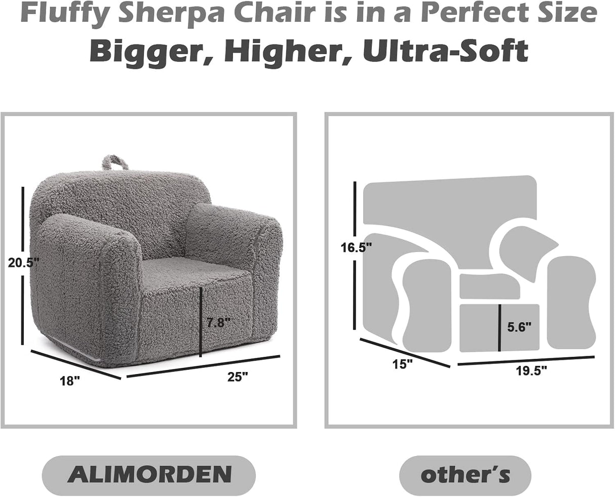 Sofá de lectura Sherpa individual, color gris. ALIMORDEN