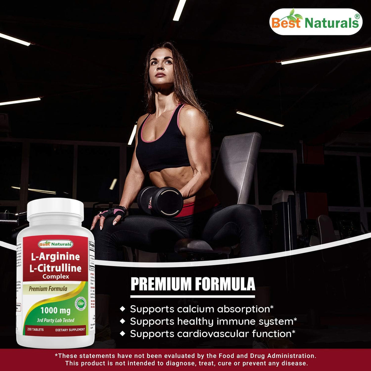 Tabletas complejas L-arginina L-citrulina 250 unidades