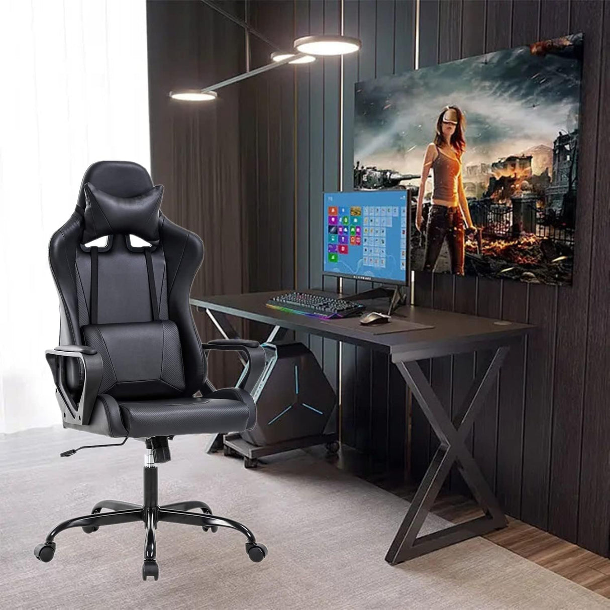 Silla Gamer con soporte lumbar Black game chair BSTOPHKL