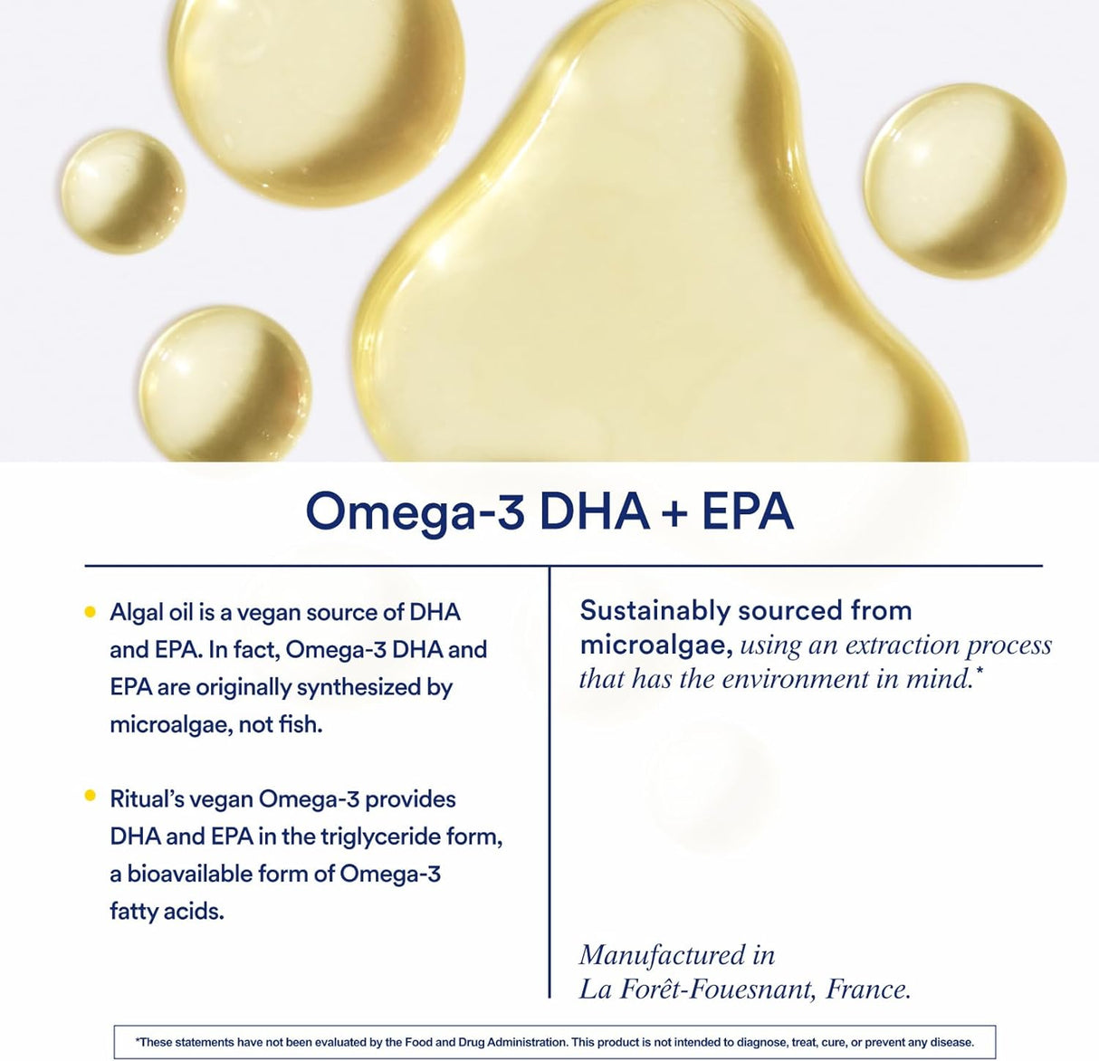 Omega 3 DHA y EPA Vegano - Microalgas Sostenibles, 30 Días