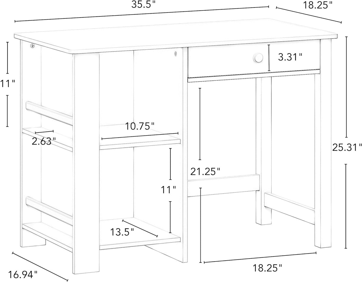 Set Escritorio y Silla con Almacenaje para Niños, Modelo 2pc