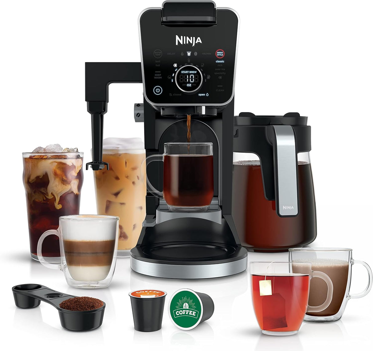 Cafetera Ninja Drip, DualBrew Pro, K-Cup y 12 Tazas, CFP301