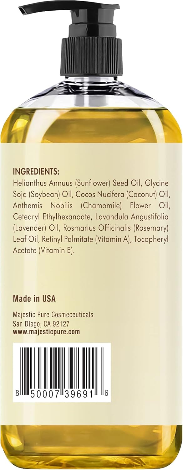 Aceite de masaje de coco con aroma calmante MAJESTIC PURE