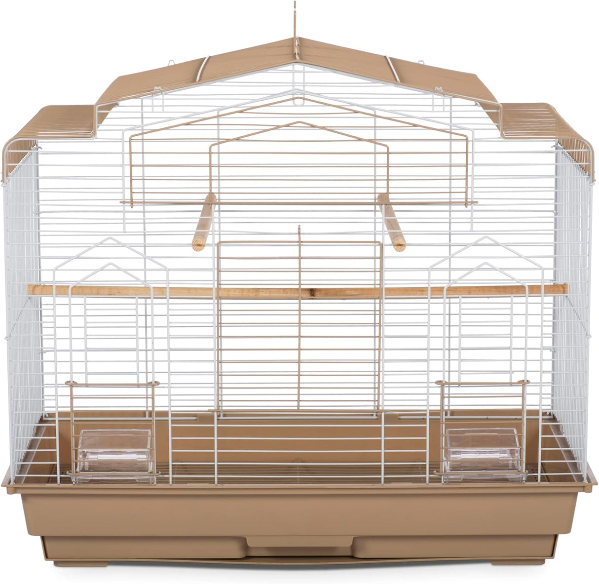 Granero estilo jaula para pájaros marrón y blanco