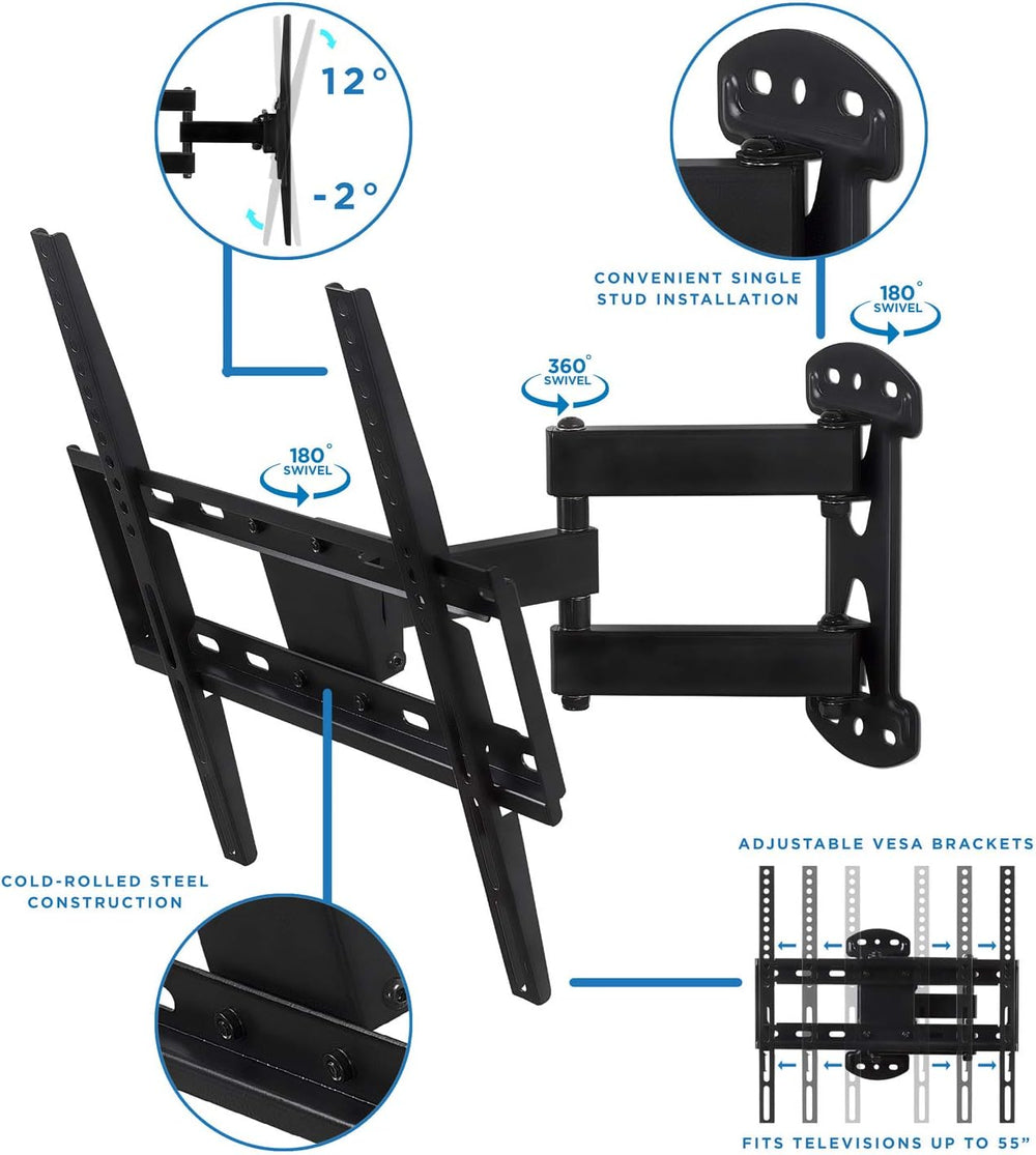 Soporte de esquina para TV de movimiento completo con VESA