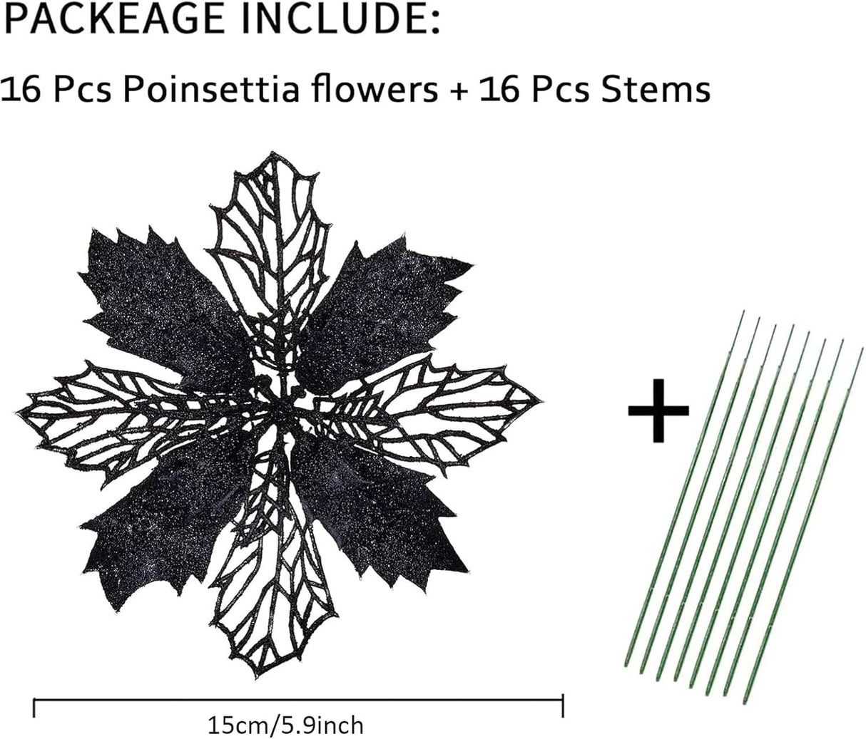 Flores Poinsettia Artificiales 16 Pcs - Wironlst, Decoraciones