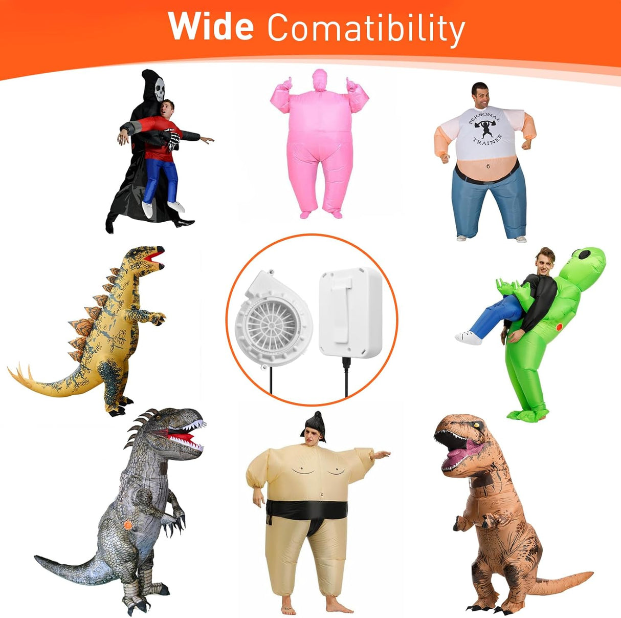 Ventilador Inflable para Disfraz, Mini Bomba, Reemplazo