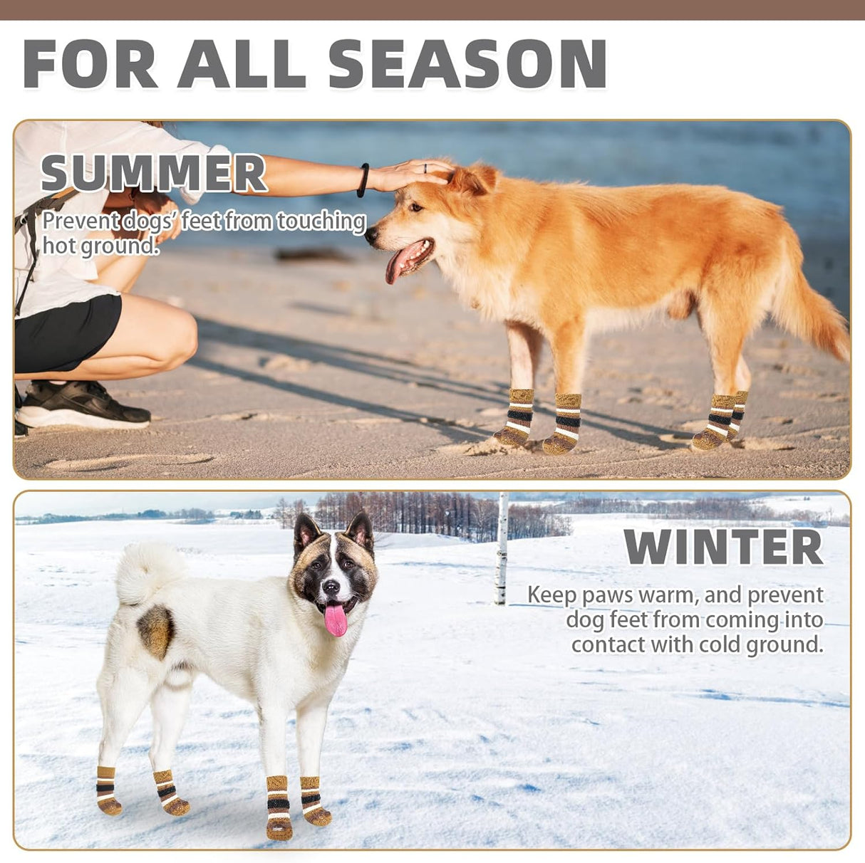 Calcetines Antideslizantes para Perros KOOLTAIL, 3 Pairs SM