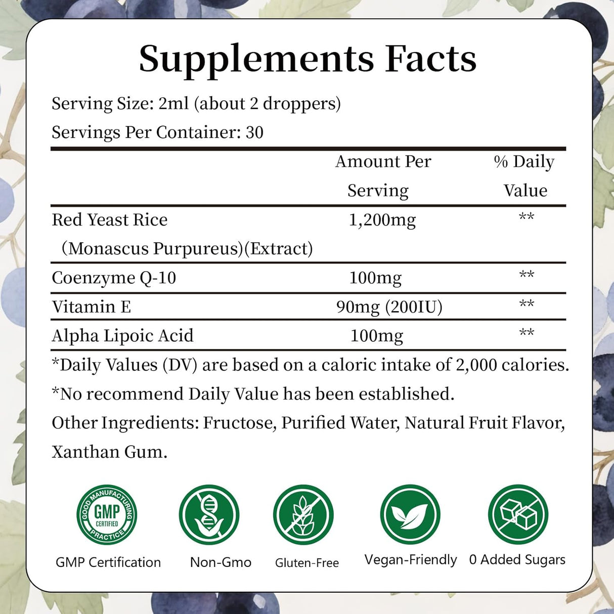 Red Yeast Rice con CoQ10, Orgánico, 1200mg, 2oz, Sin Citrina