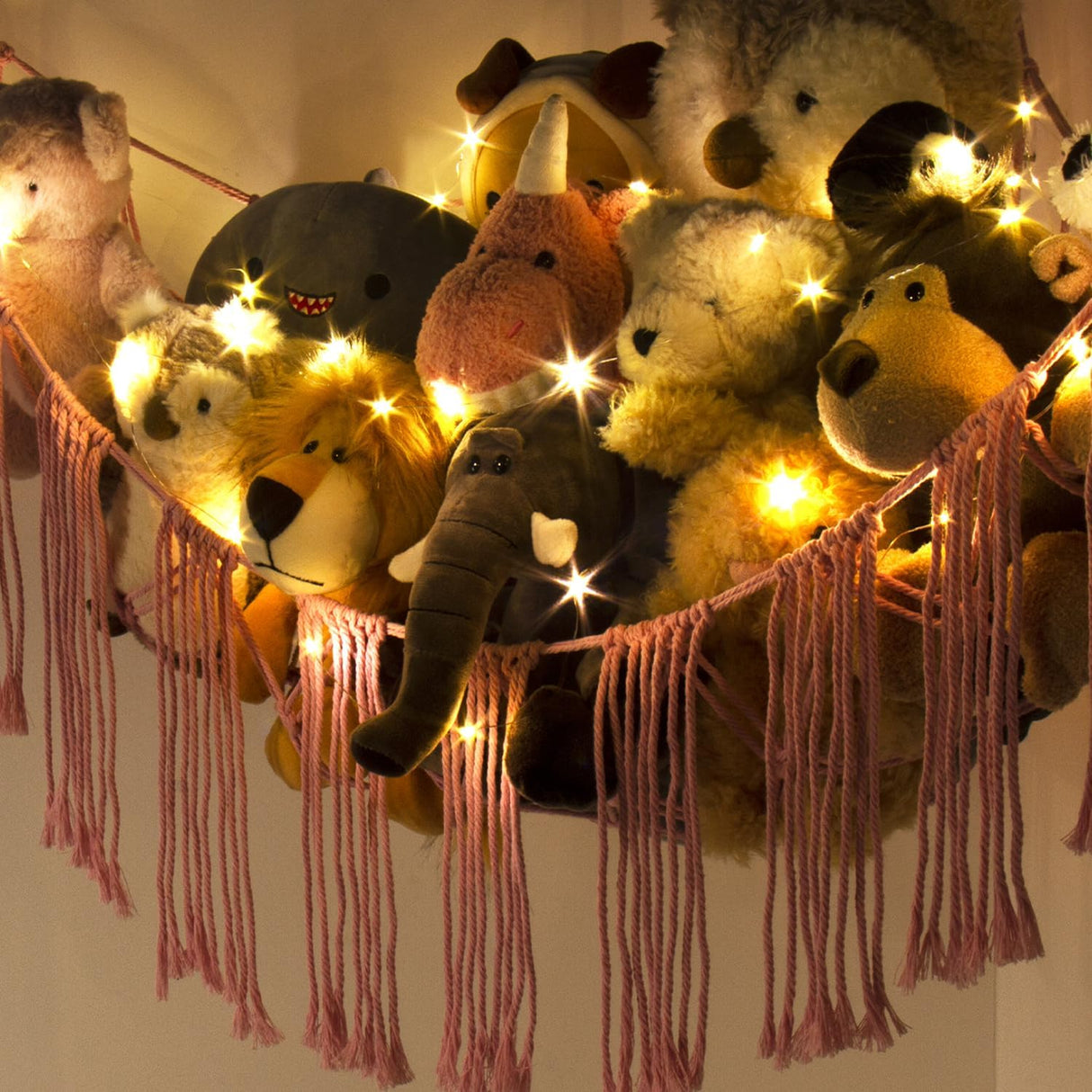 Hamaca para Peluches - Organizador Colgante - Con Luz LED