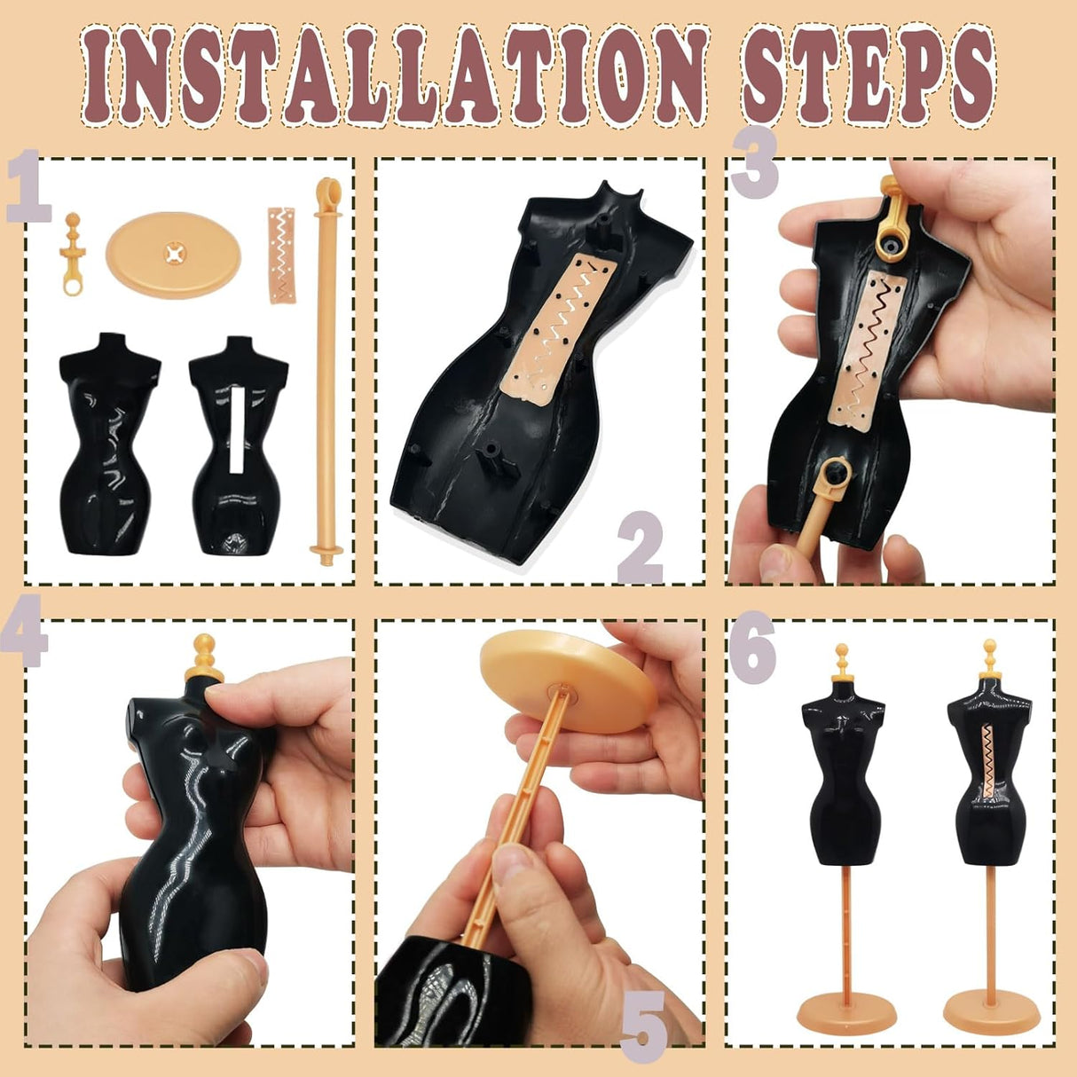 Forma de Maniquí para Vestidos, 4 piezas, Diseño y Exhibición