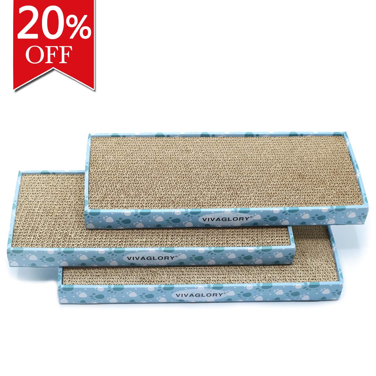 Vivaglory Reversible Cat Scratcher Cartón con caja