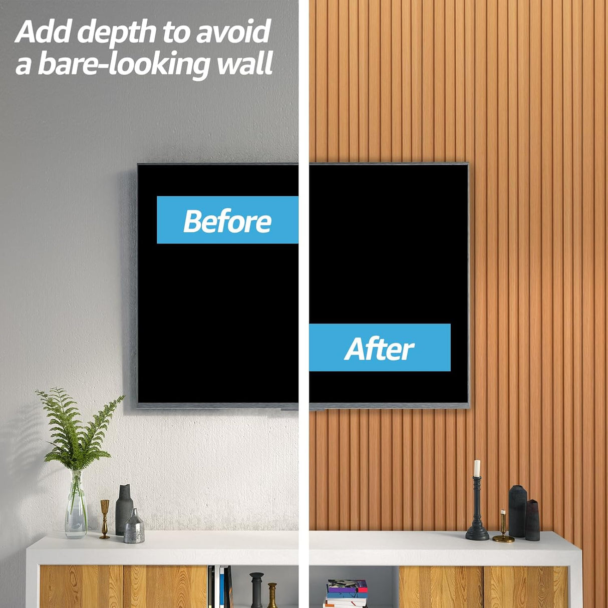 Paneles de Pared 3D Art3d, 8-Pack 108x6 Pulgadas, Decoración