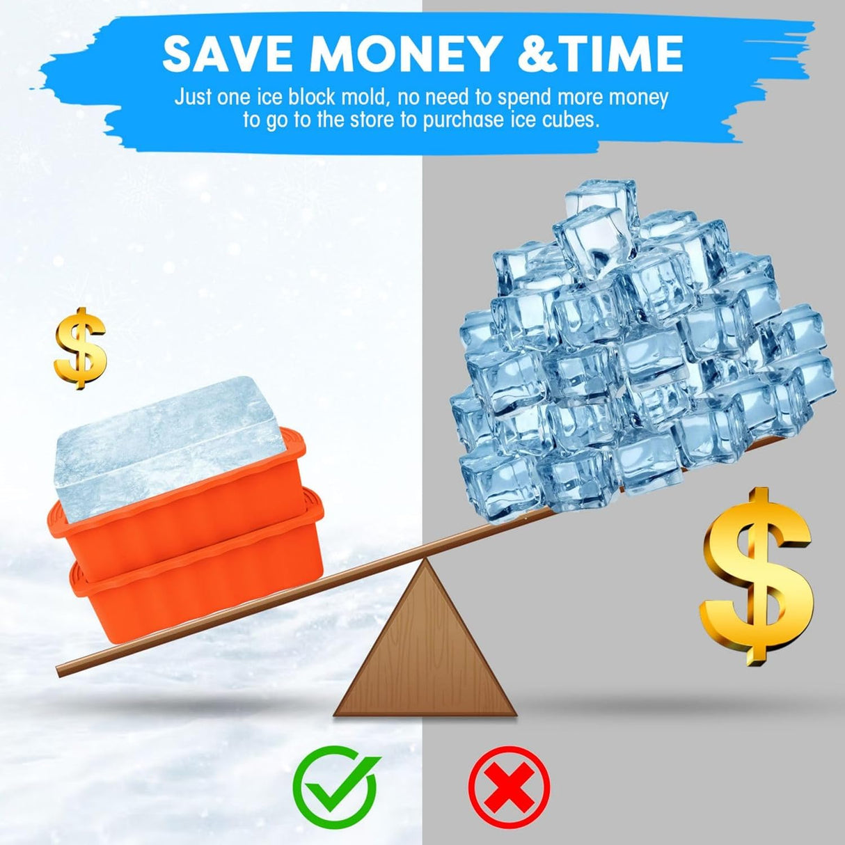 Moldes de Hielo Haldane 2PC XL, Silicona Reforzada, 6LB