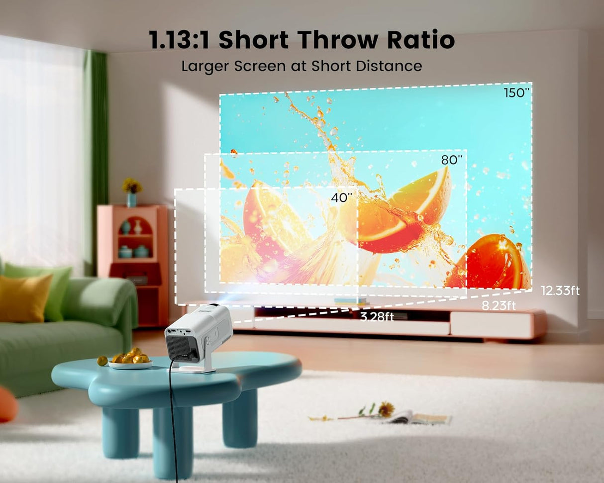 Proyector Mini 4K TOPTRO, HD 1080P, WiFi 6, soporte ajustable