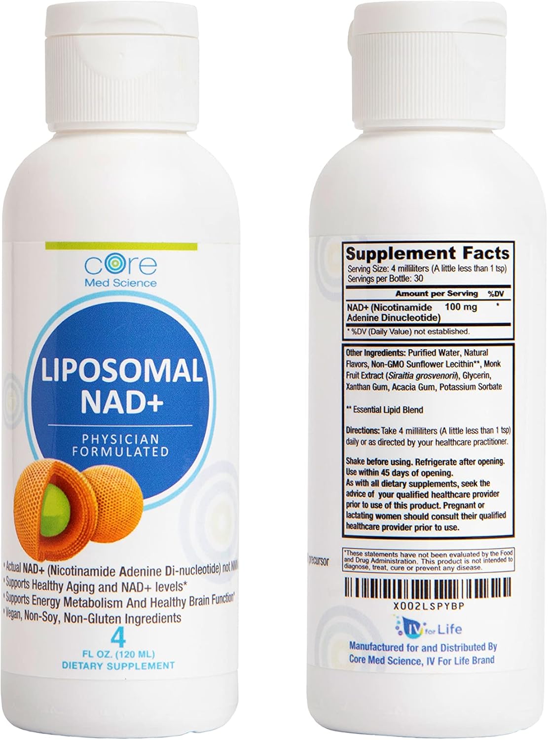 Suplemento Liposomal NAD+ de Core Med Science 100 mg