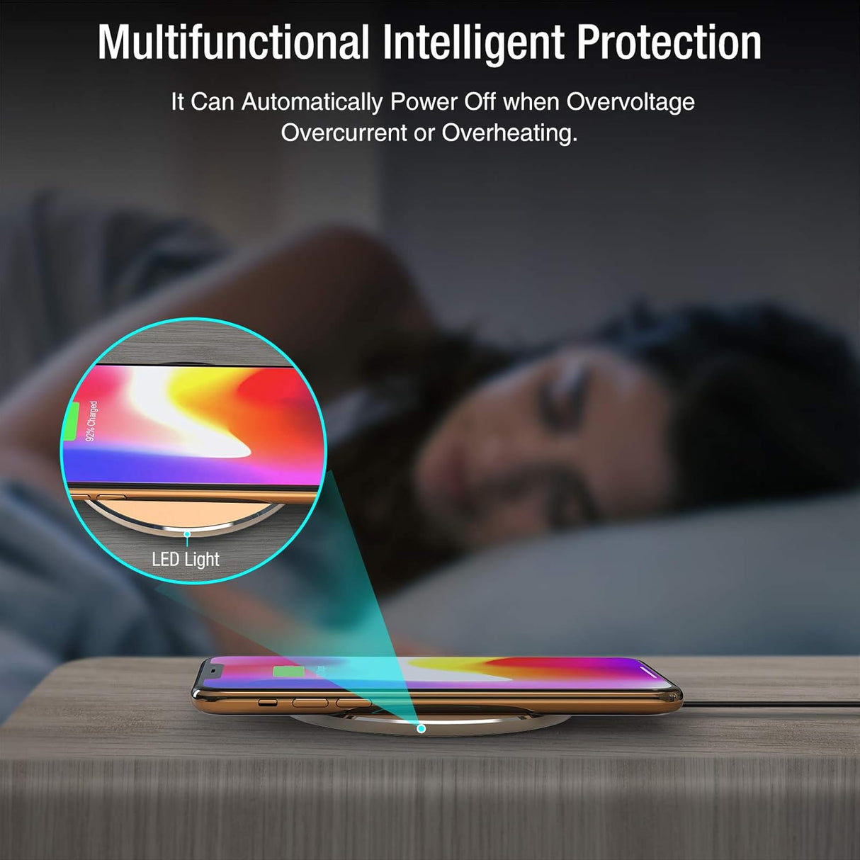 Cargador inalámbrico W1 de 10 W de aviación dorado