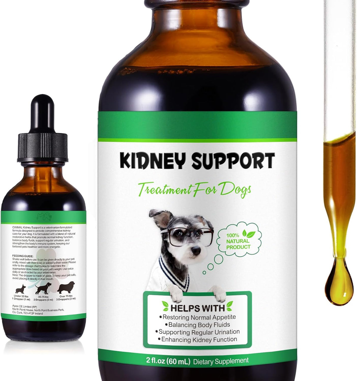 Suplemento Herbal para Riñones, Apoyo Salud Canina 2 oz