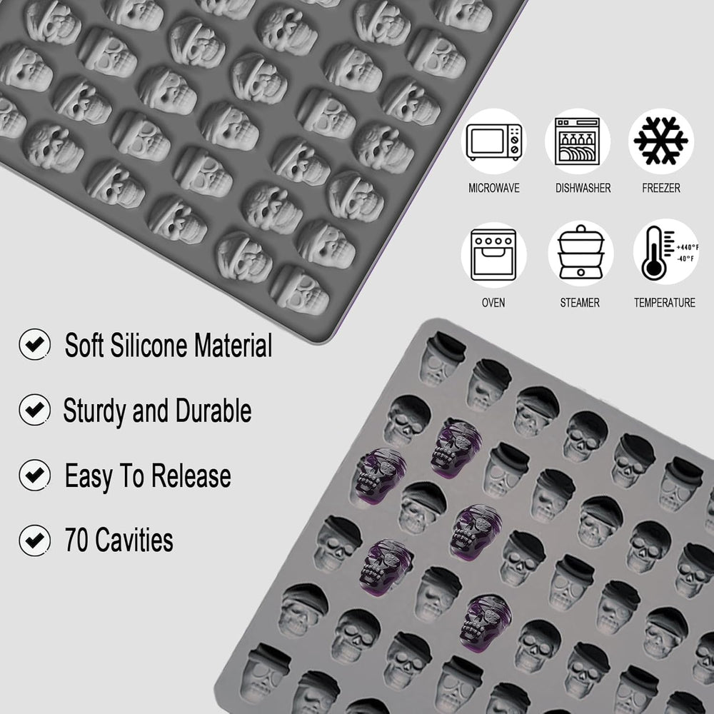 Moldes de Silicona para Caramelos Halloween, 70 Cavidades, 1 PCS