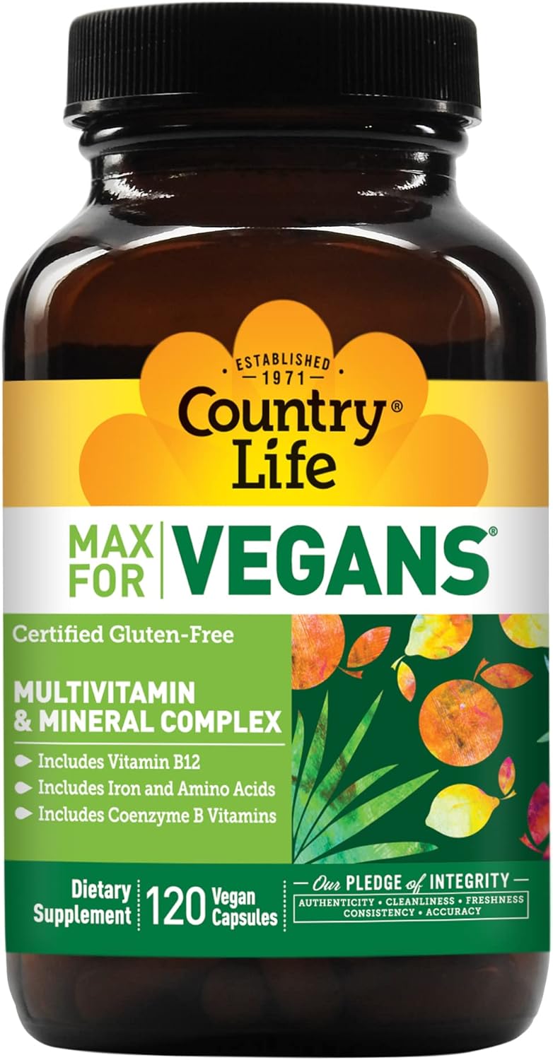 Suplemento Country Life MAX para veganos multivitamínico