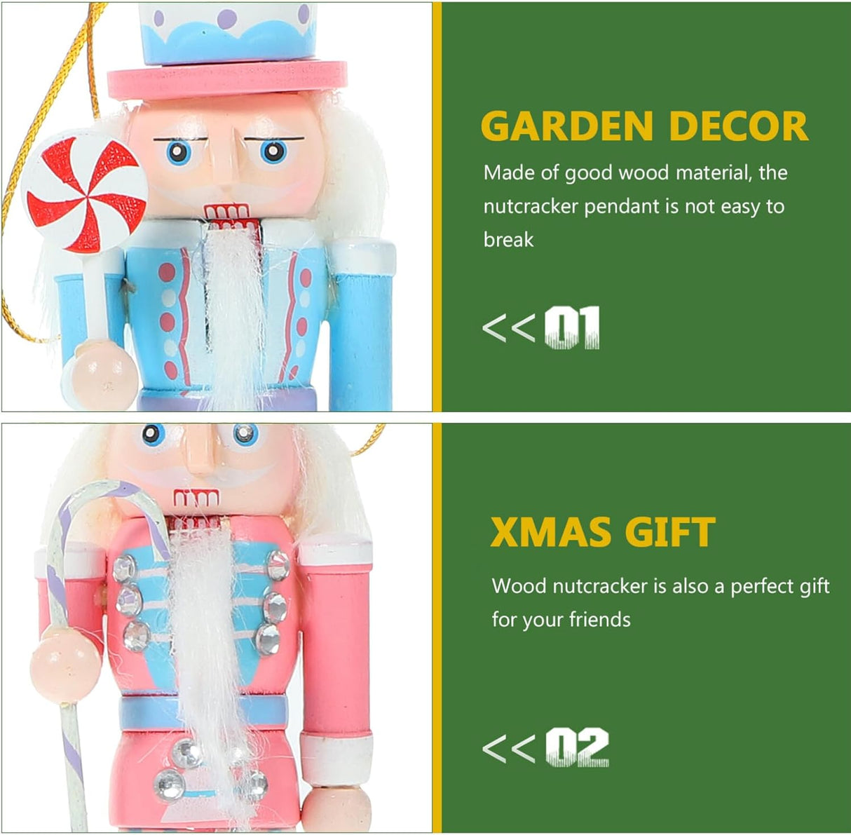 Adornos de Navidad VOSAREA 4pcs Soldados Nutcracker de Madera