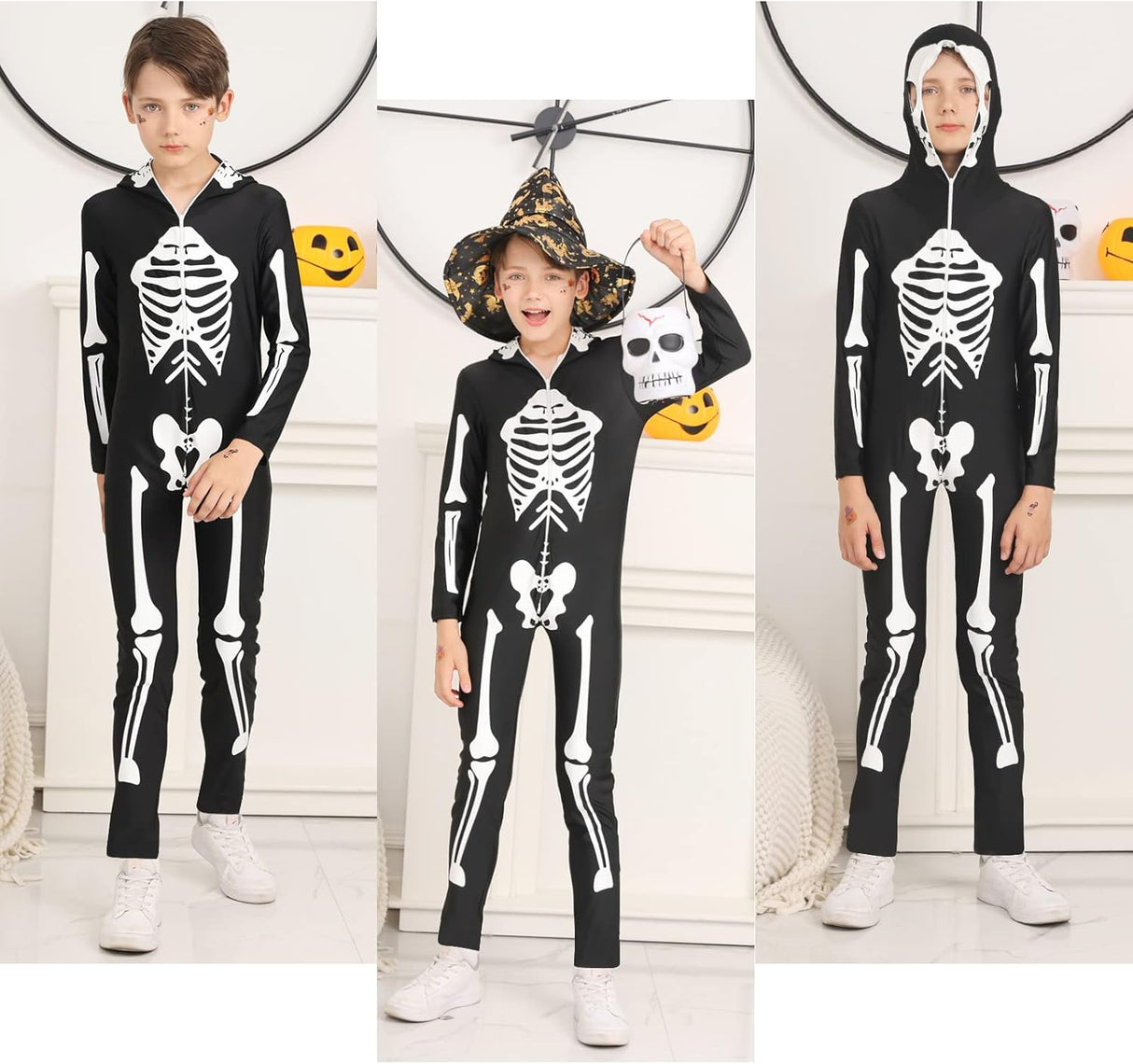 Disfraz esqueleto para niños brilla en la oscuridad 6-7T