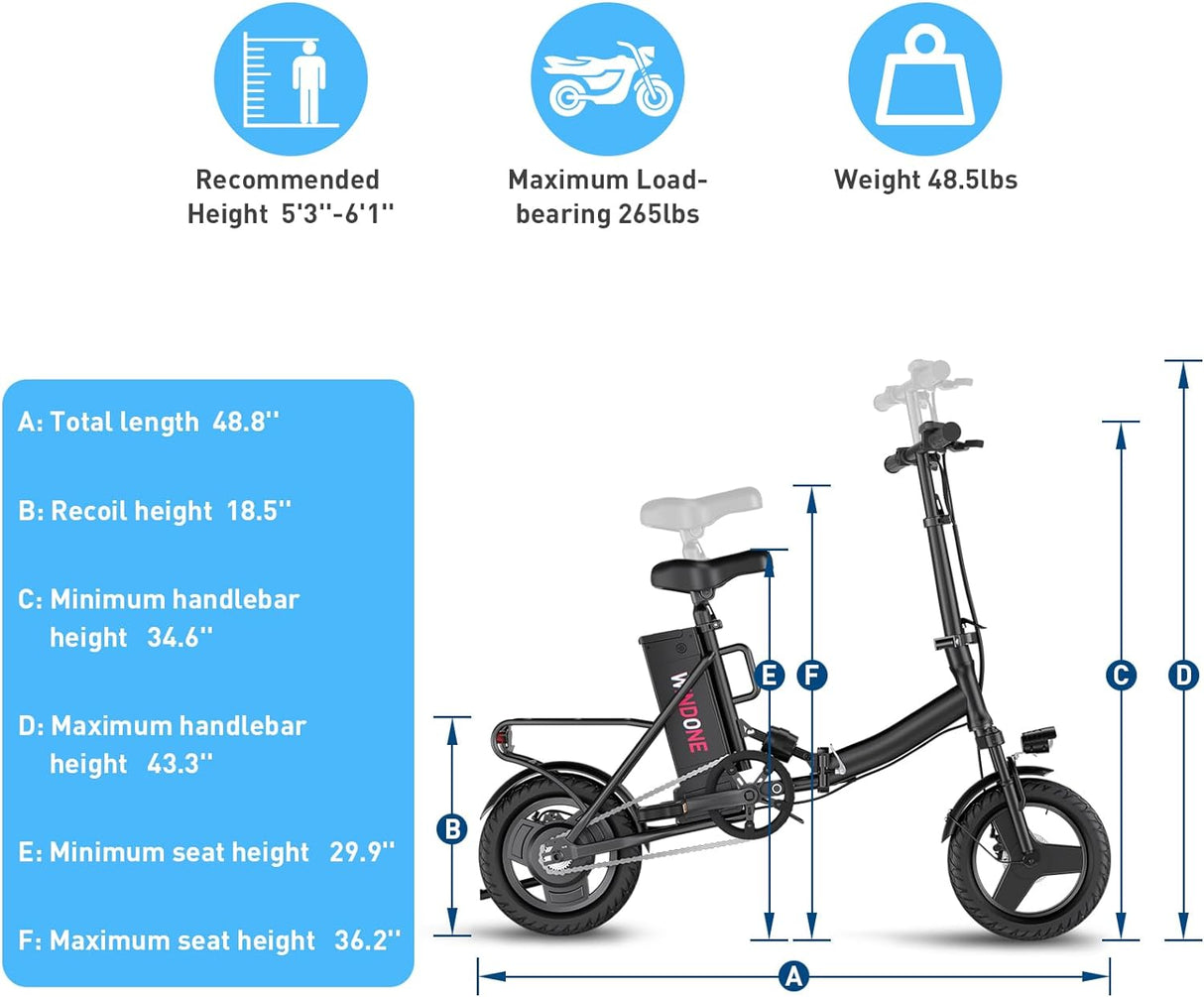 Bicicleta Eléctrica S14/S16, 500W/750W, 19/22 MPH, Plegable