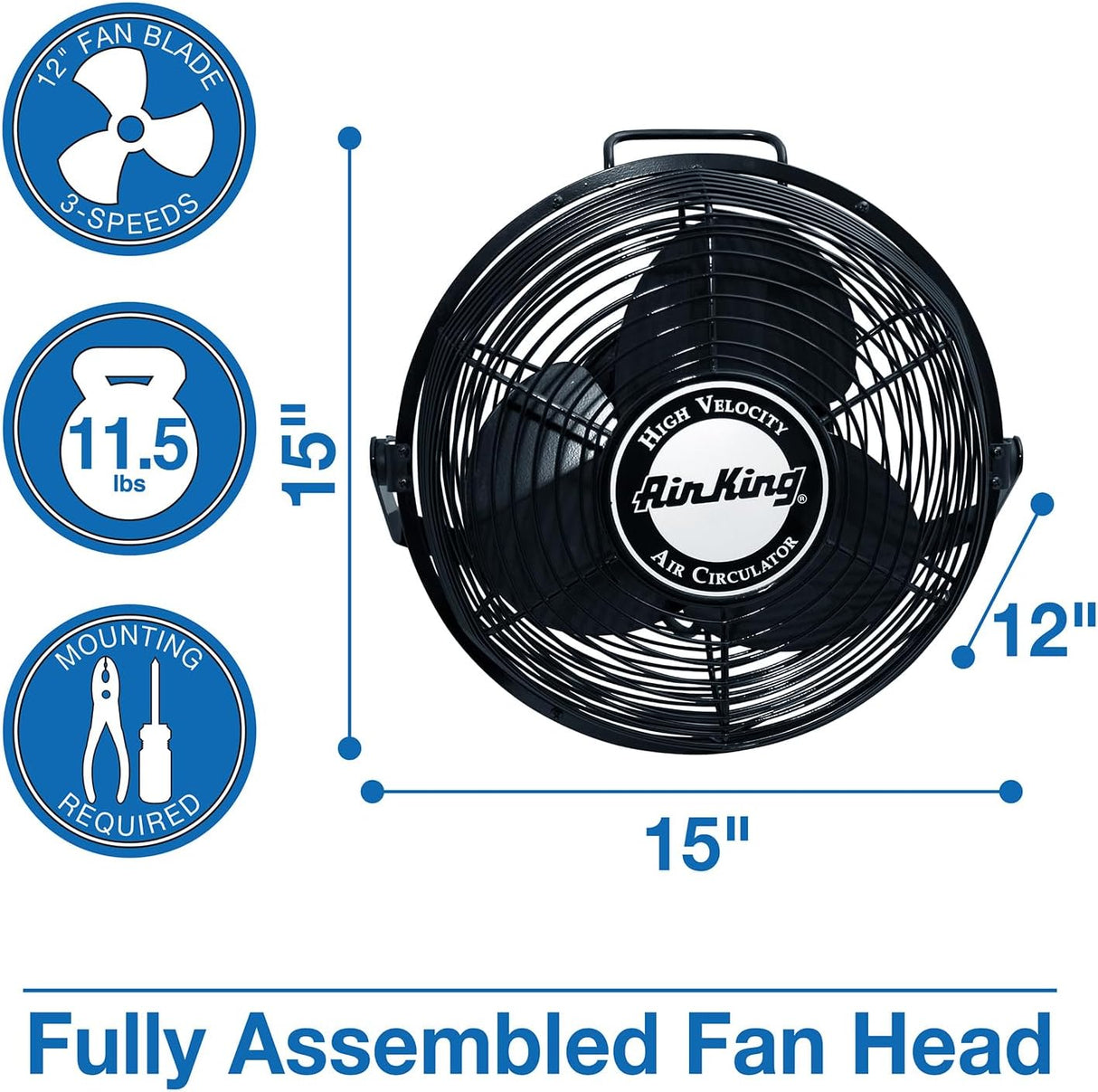 Ventilador de Pared Multi-Montaje Air King 9312 de Acero