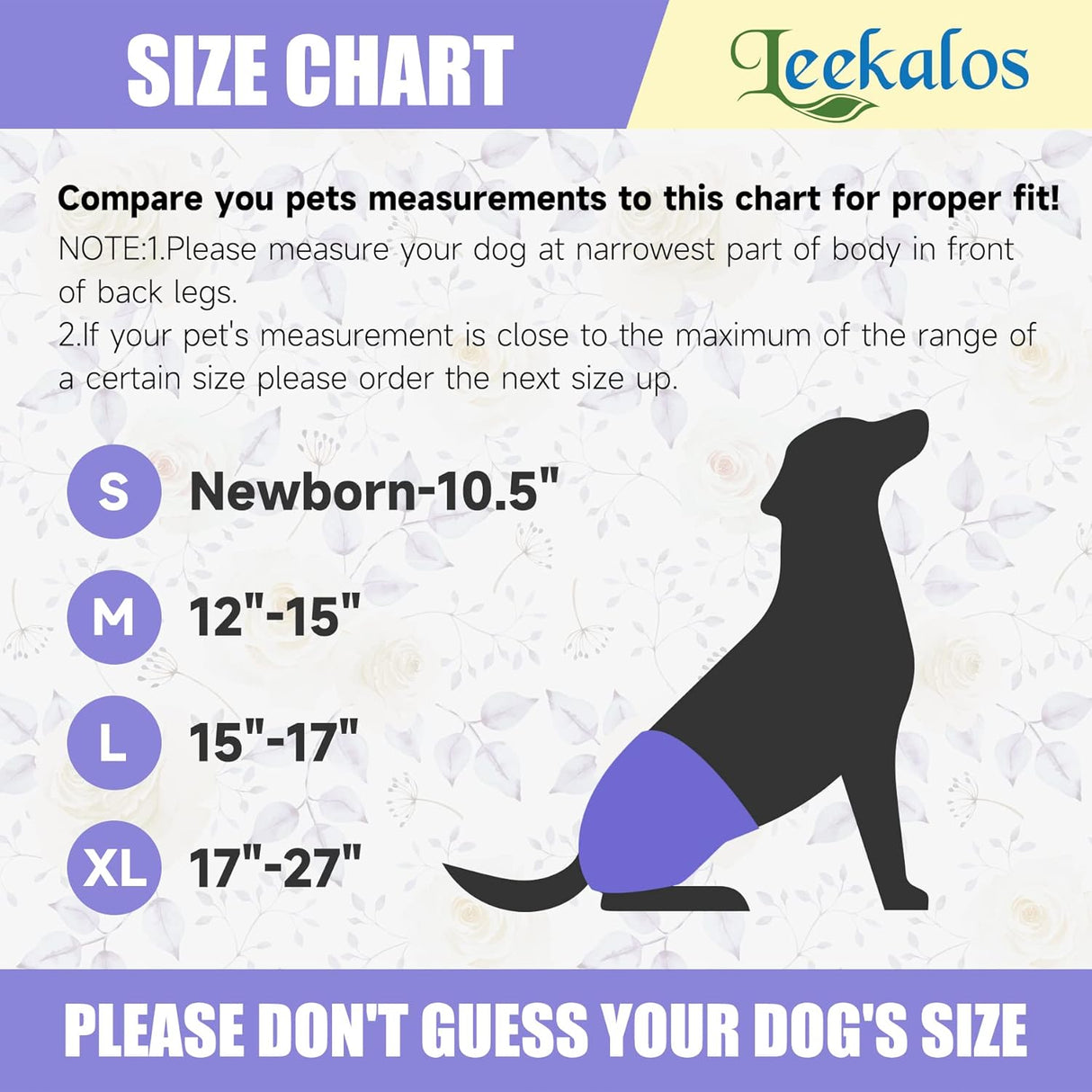 Leekalos Pañales reutilizables para perro fáciles de poner