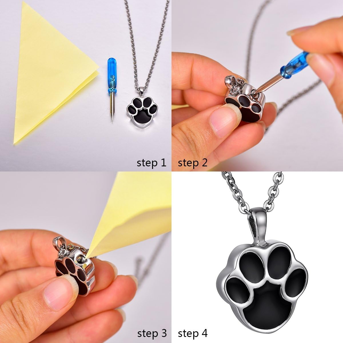 Collar de urna de delfín de acero inoxidable para cenizas