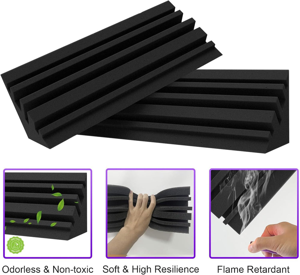 Trampas de graves TroyStudio, 12 Pcs 4x4x12, paneles acústicos