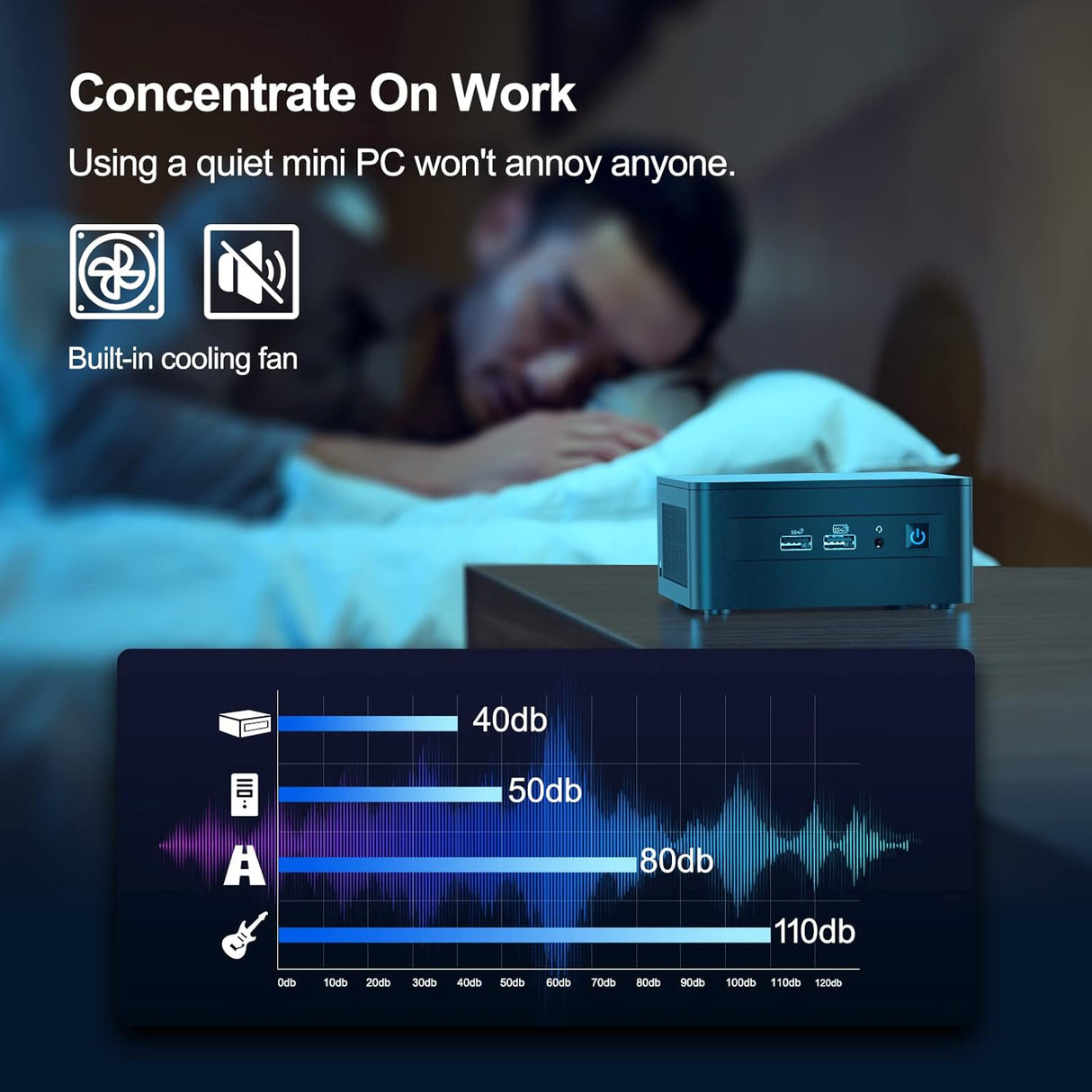 Computadora de escritorio 2 x Thunderbolt 4 Intel nuc Wi-Fi