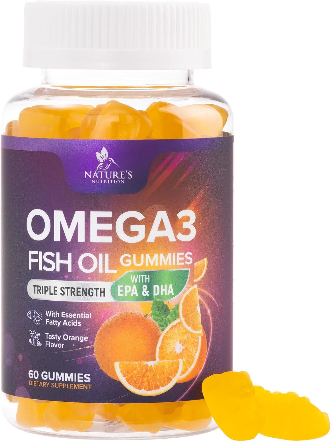 Omega-3 Gummies, Fish Oil, Adults & Kids, 60 cts
