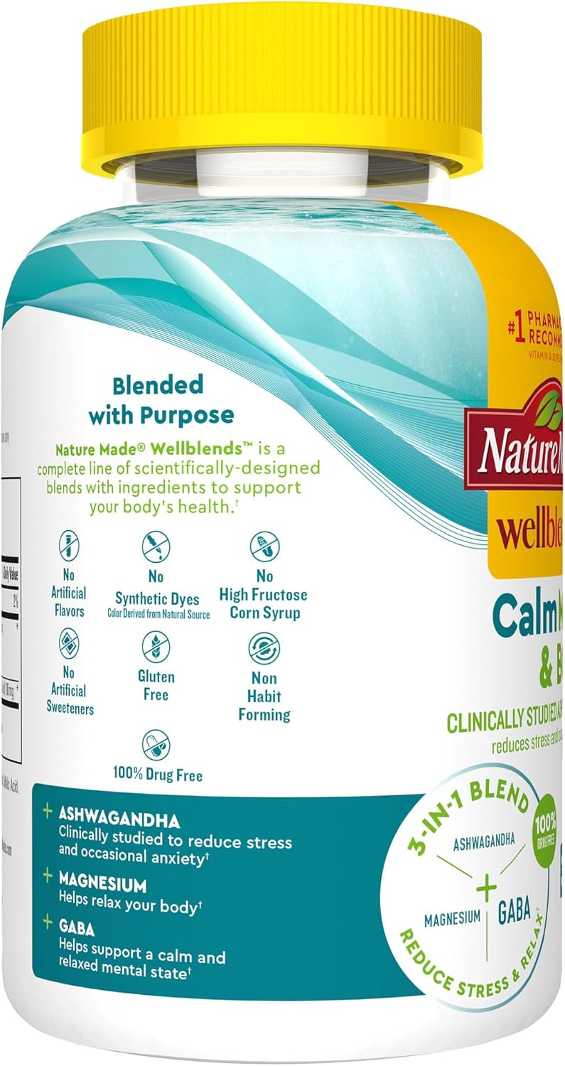 Suplemento Nature Made Wellblends calma mente y cuerpo