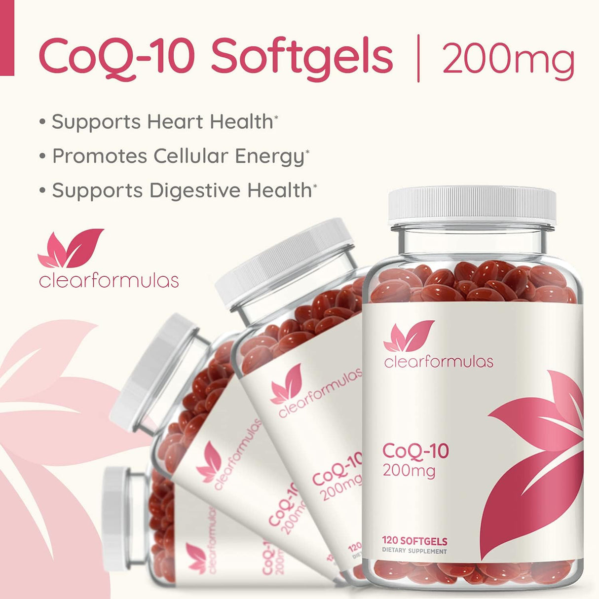 CoQ10 Puro 200mg 120 Cápsulas Blandas de Absorción Rápida