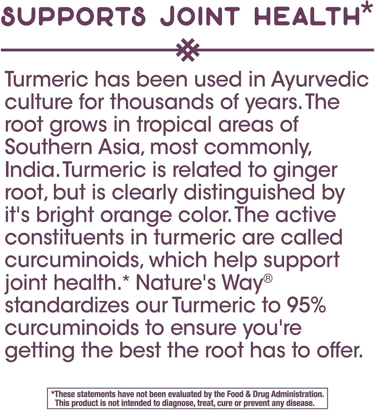 Suplemento Nature's Way Extracto de cúrcuma, 95% 500 mg