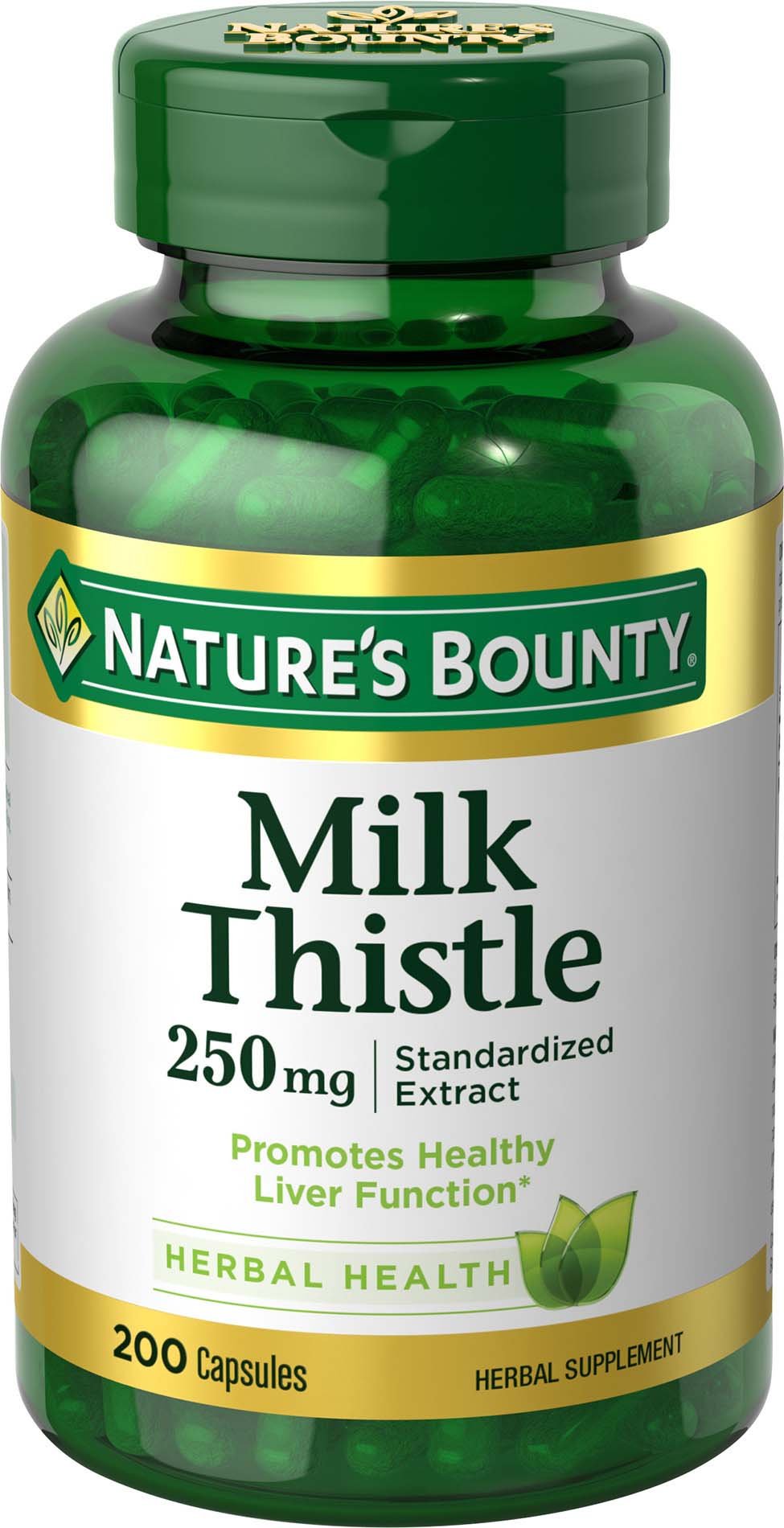 Nature's Bounty Milk Thistle 250 mg Cápsulas 200 ea