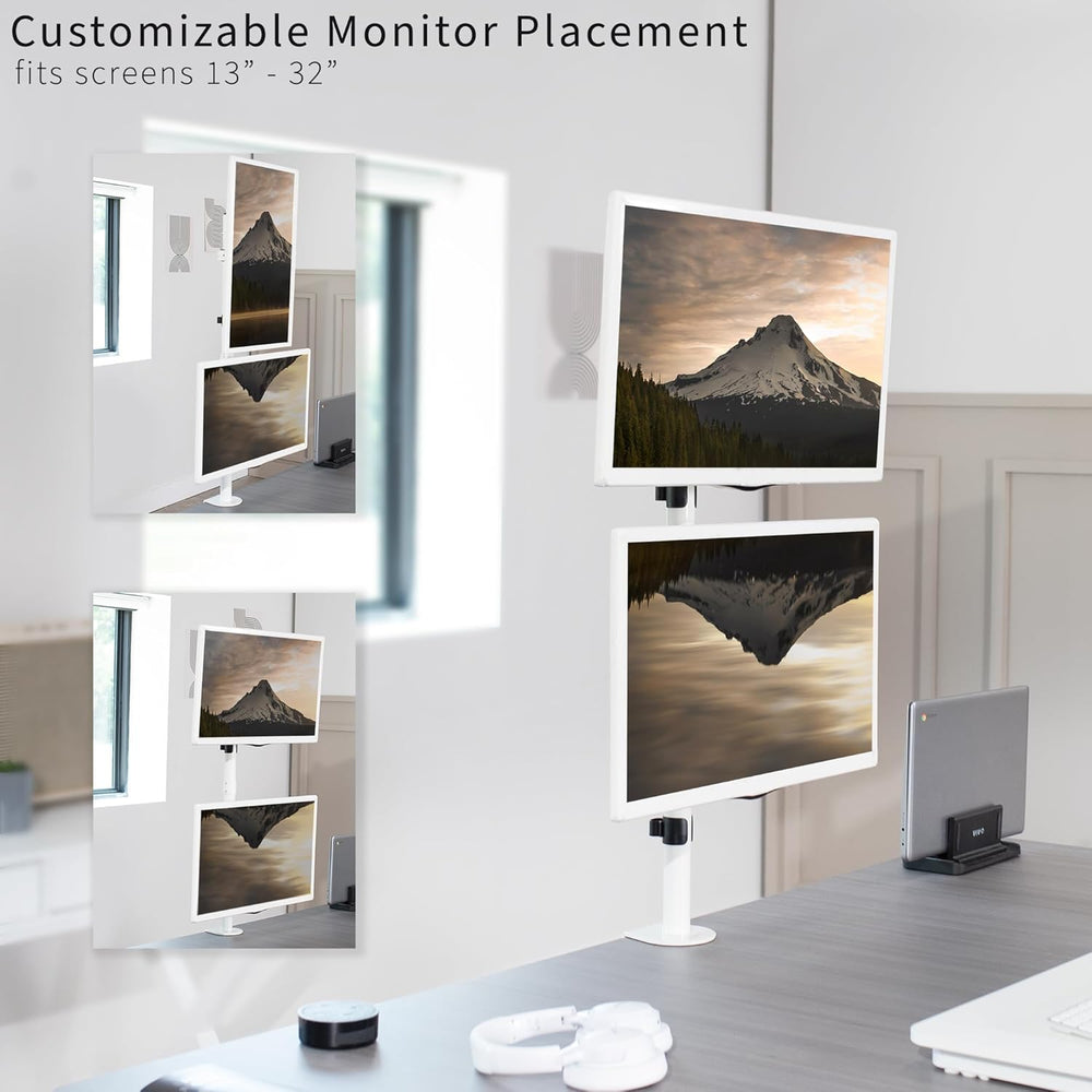 Soporte de Doble Monitor VIVO, Ajustable para 2 Pantallas, STAND-V002TW