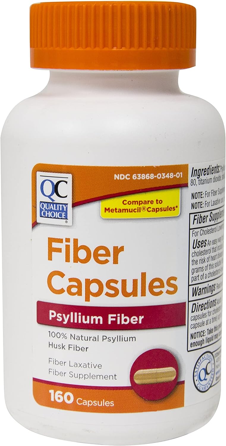 Cápsulas de Fibra Diaria Quality Choice para Regularidad, 160 Ct.