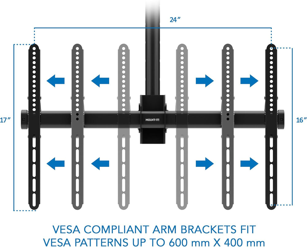 Soporte de Techo para TV, Mount-It!, Ajustable 360°, MI-509B