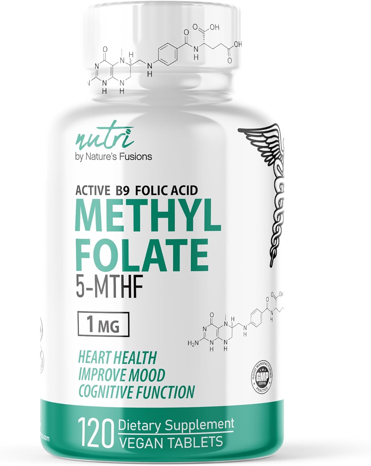 Suplemento Nutri 5-MTHF L Metilfolato 1MG 120 tabletas