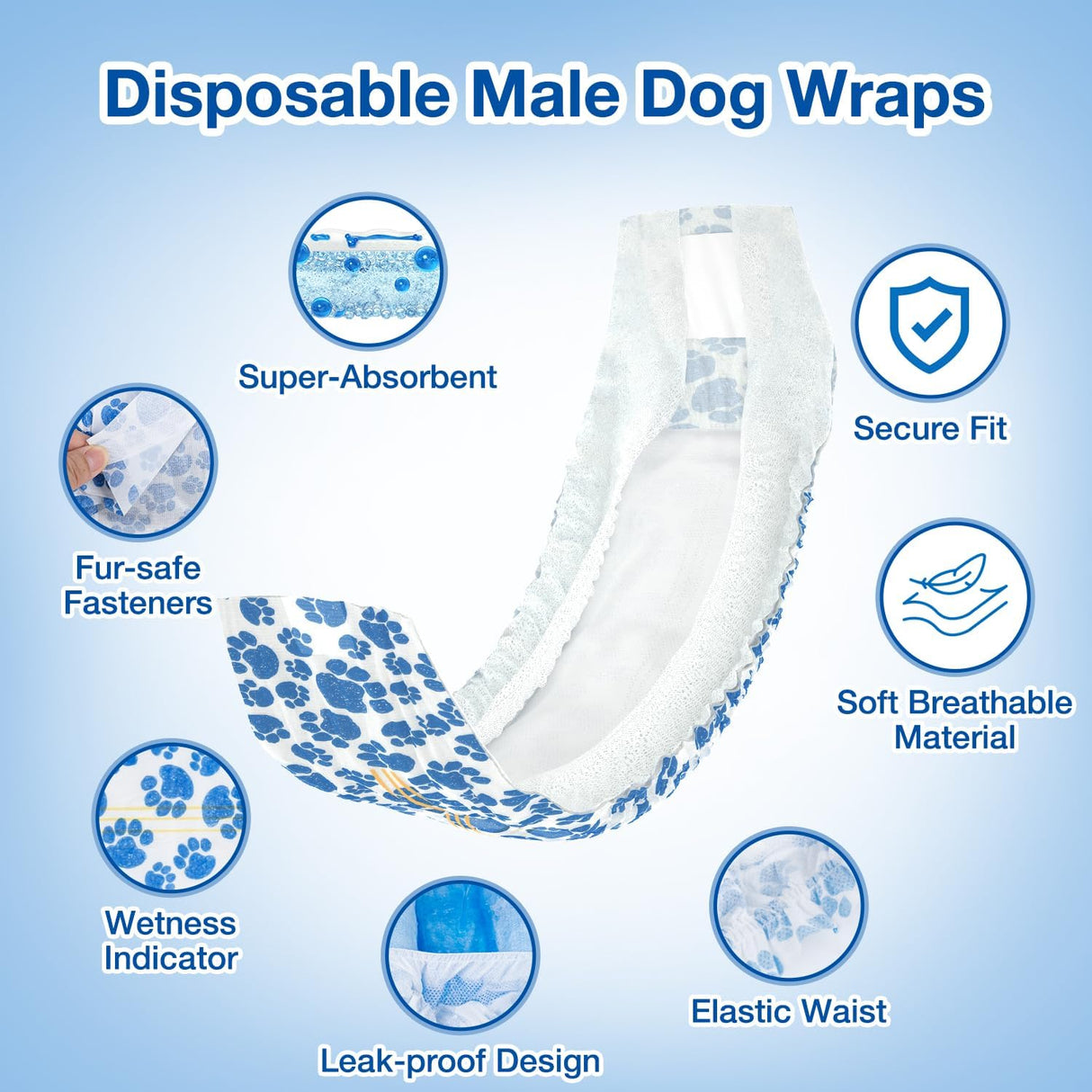 Dono Pañales desechables para perros machos,20 unidades