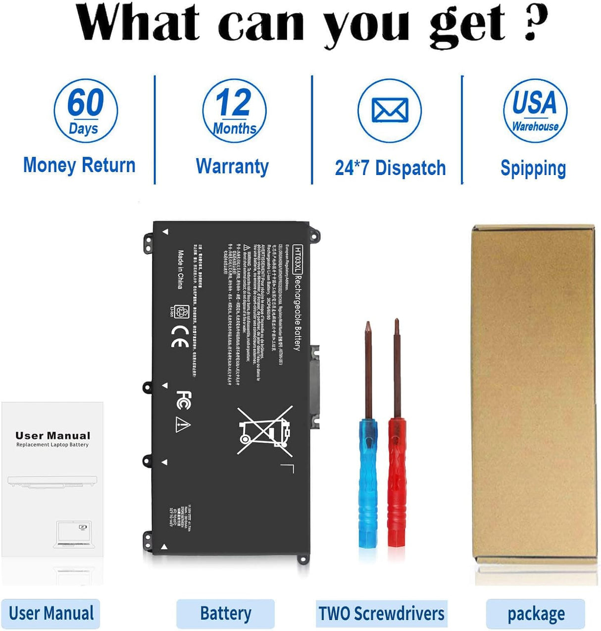 Batería para portátil Pavilion 14-CE 14-CF 14-DF 15-CS 15-DA