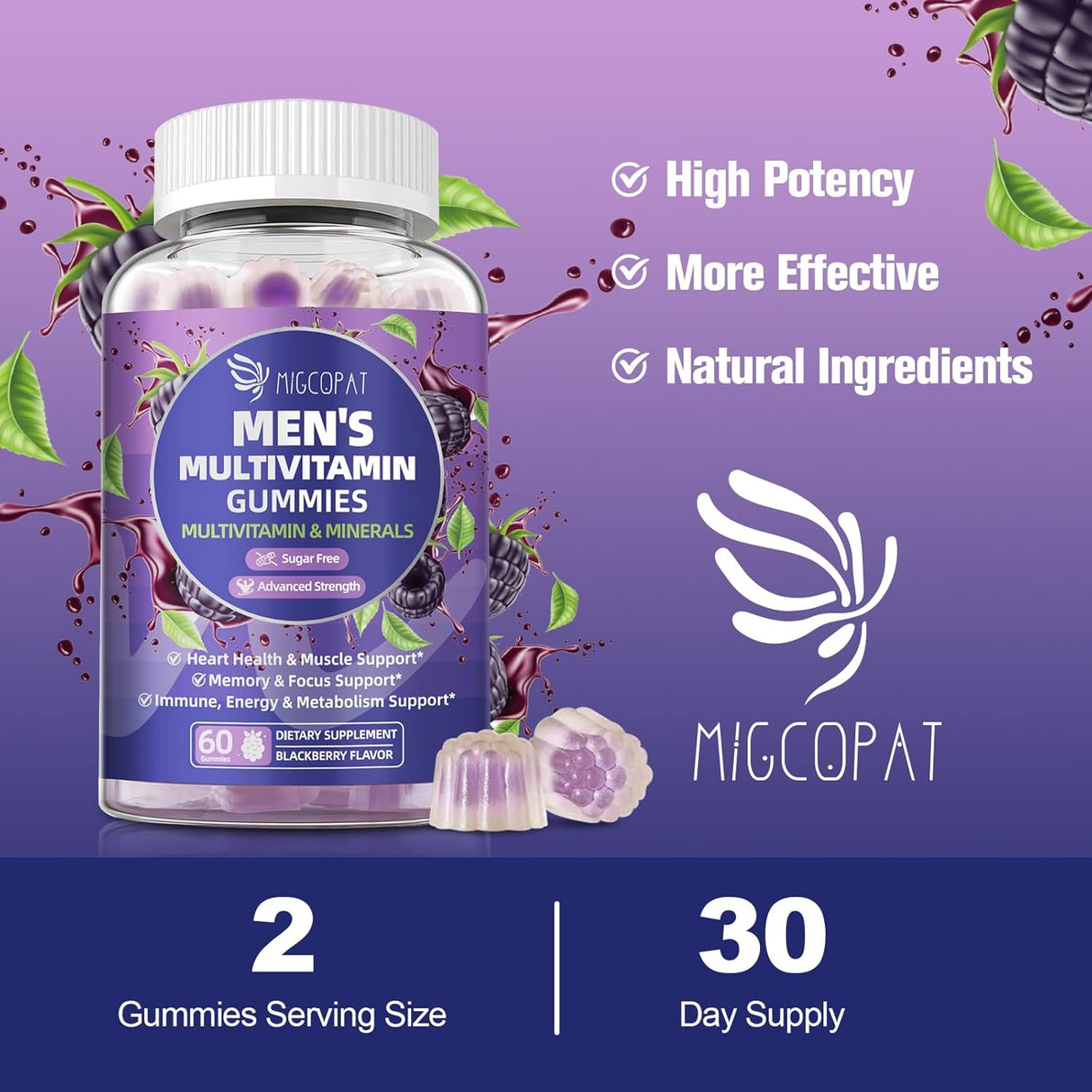 Multivitamin para Hombres, Gummies con Omega-3 y Probióticos